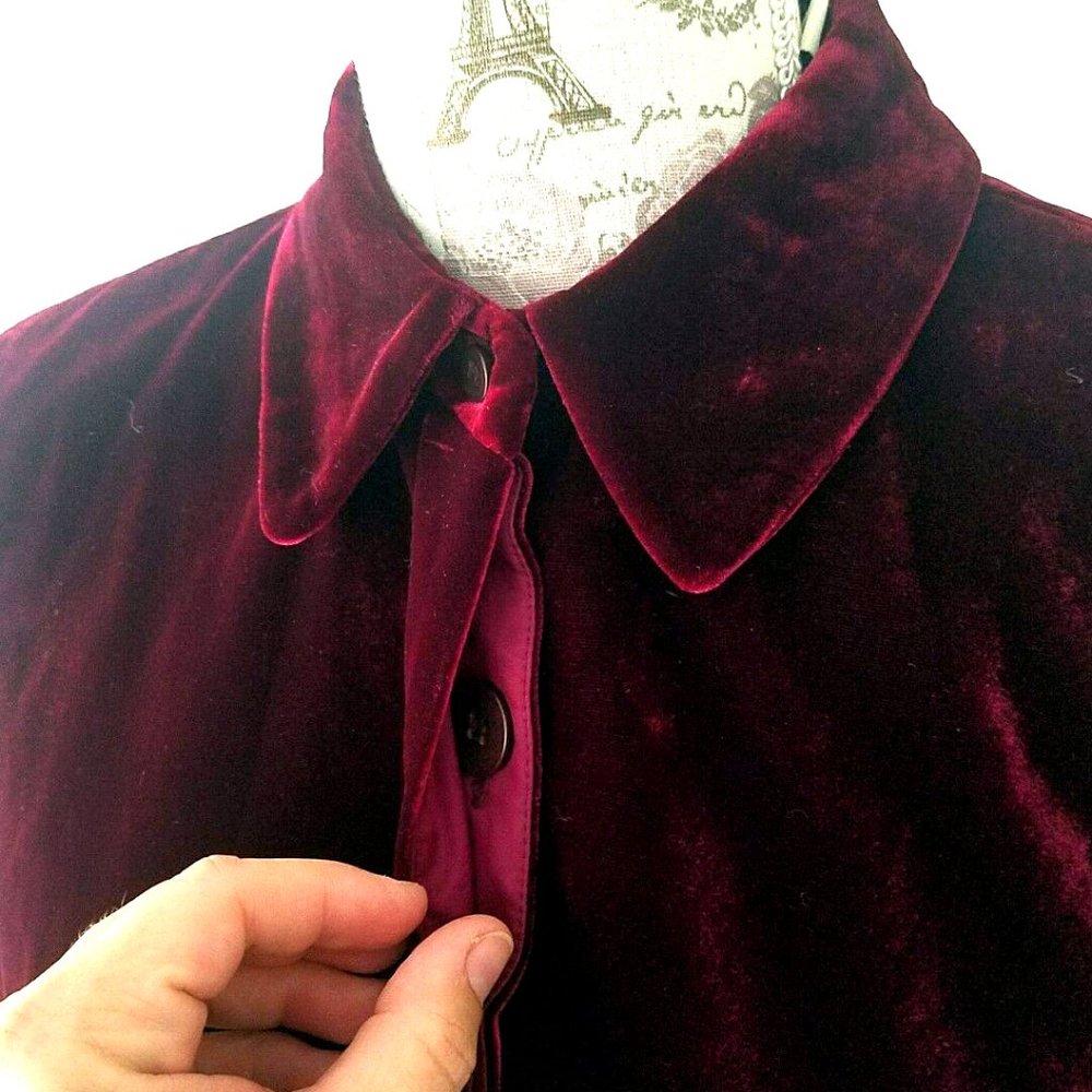 Plush Wine Color Velvet Skirt Jacket Set NWT - Picture 3 of 6